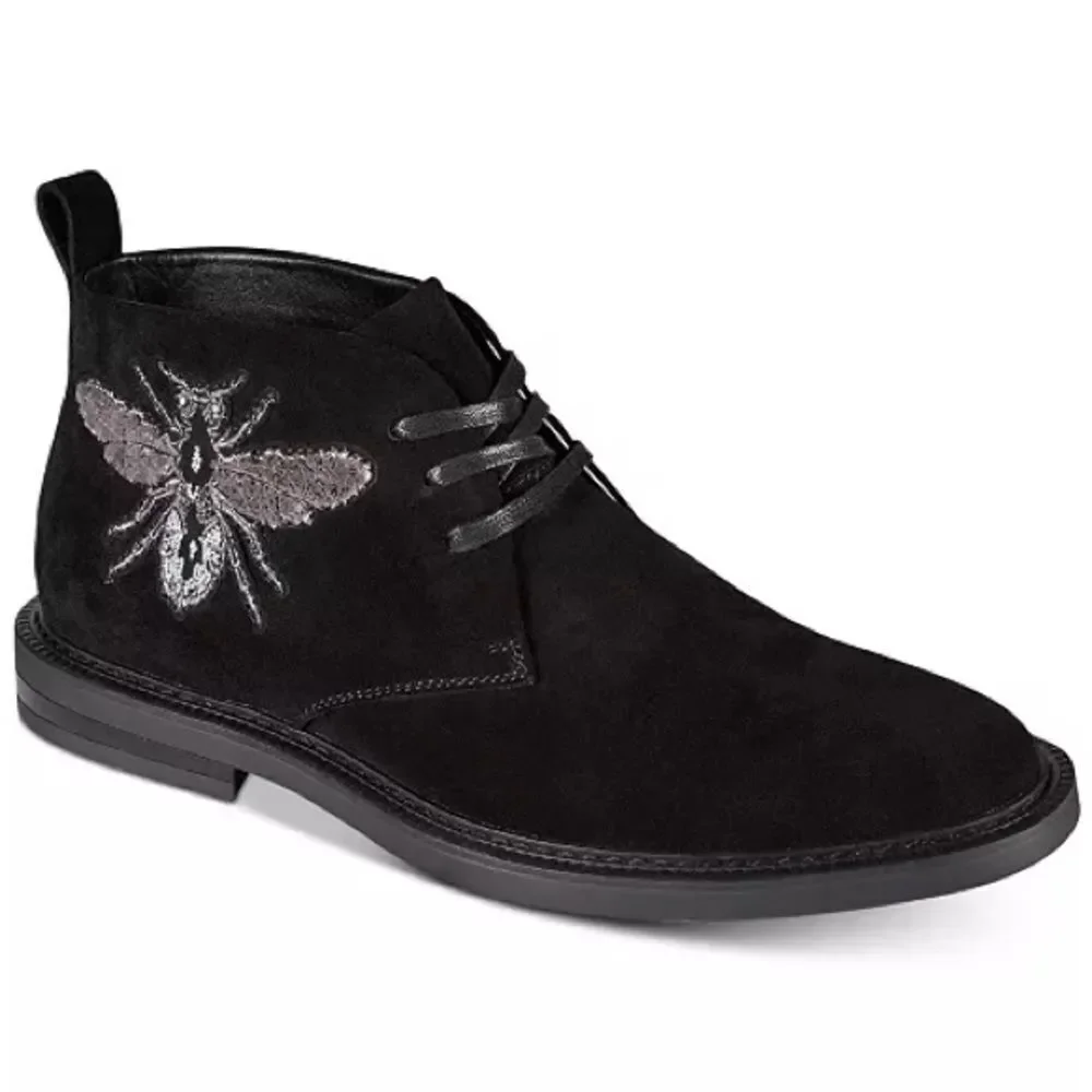 INC Darius Patch Chukkas Boots For Macy's Men's Size 8.5 Black Suede‎